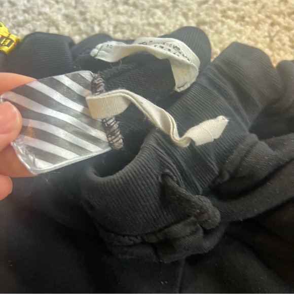 2013 MAIN LABEL OFF-WHITE YELLOW STRIPE CINCH WAIST SWEATPANTS - Picture 4 of 11